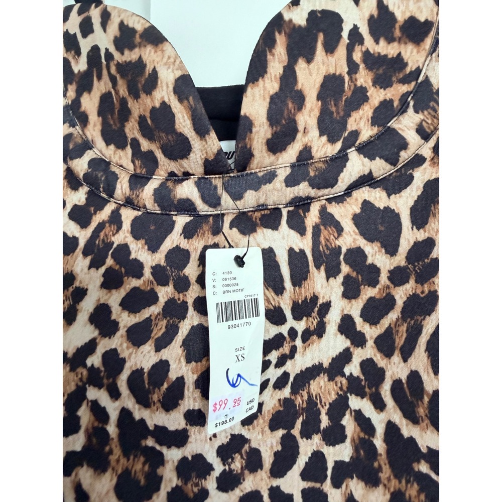 Dhruv Kapoor Anthropologie Leopard Print Mini Dress Brown XS New With Tags - Picture 7 of 8